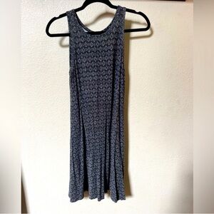 Black & White Boho Patterned Festival Beach Day Sleeveless Tank Dress